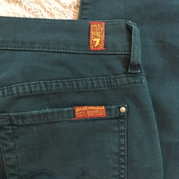 ‼️HUGE SALE‼️ Sz 26/ 7 for all mankind evergreen colored  pants - Picture 4 of 12